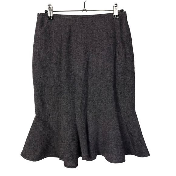 Ann Taylor Petite Purple Wool Pencil Trumpet Knee Length Skirt 2P - Picture 1 of 3
